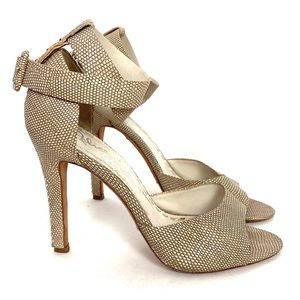 Alice & Olivia Ankle Wrap Gwenie Pumps 8.5 Gold